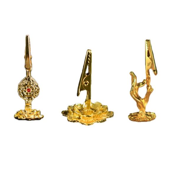 

fragrance lamps 3 pcs gold-plated lotus base mosquito coil incense holder burner clip rack aroma therapy ornament for home