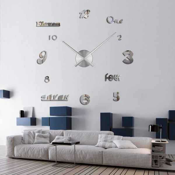 

wall clocks reloj de pared acrylic mirror europe diy 3d stickers large decorative quartz watch living room clock