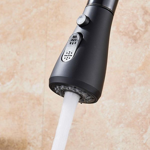 

kitchen faucets 2021 pull-out shower electroplating faucet sprayer brushed black spray paint head home improvement