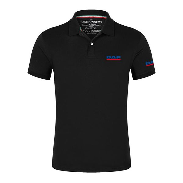 

men's polos truck fans daf printing summer casual short sleeves solid color tshirt male classic outdoor customize t-shirts, White;black