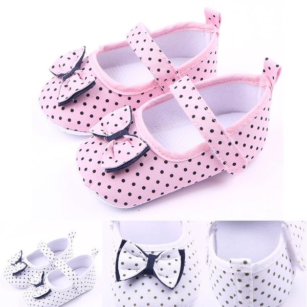 

soft-soled toddler shoes baby boots infant born girls boys polka dot bow first walkers booties slofjes 5*