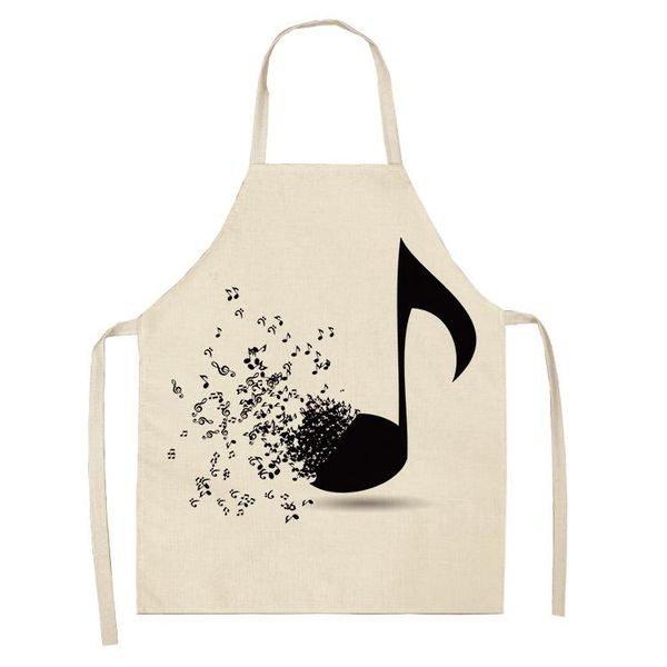 

1pcs musical instrument kitchen aprons for women cotton linen bibs household cleaning home cooking apron barber