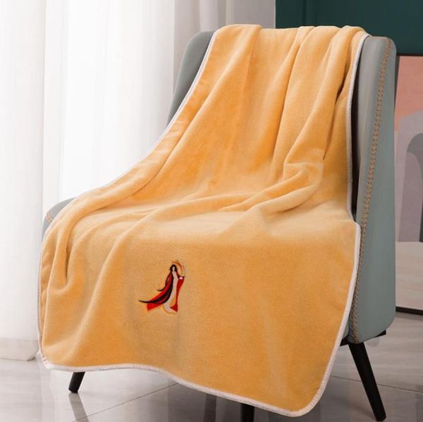 

towel coral velvet thickened embroidered bath 70x150cm