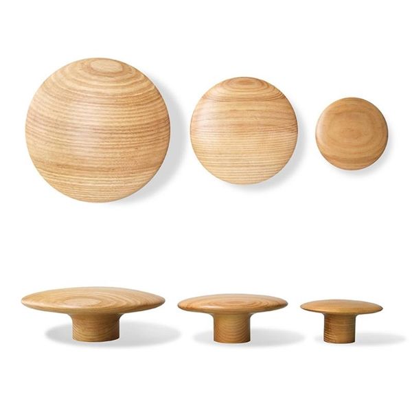 

hooks & rails x7xd wood round clothes rack wall coat hanger mushroom hook wooden towel pretty home decoration