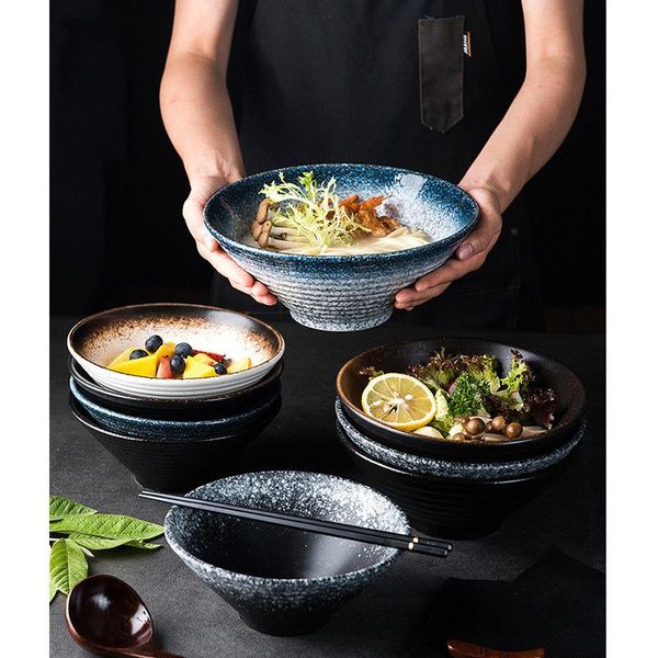

bowls japanese creative tableware commercial ceramic bowl household ramen rice noodles soup for kitchen eco-friendly