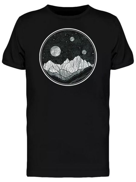 

dark lunar portrait men's tee -image by shutterstock, White;black