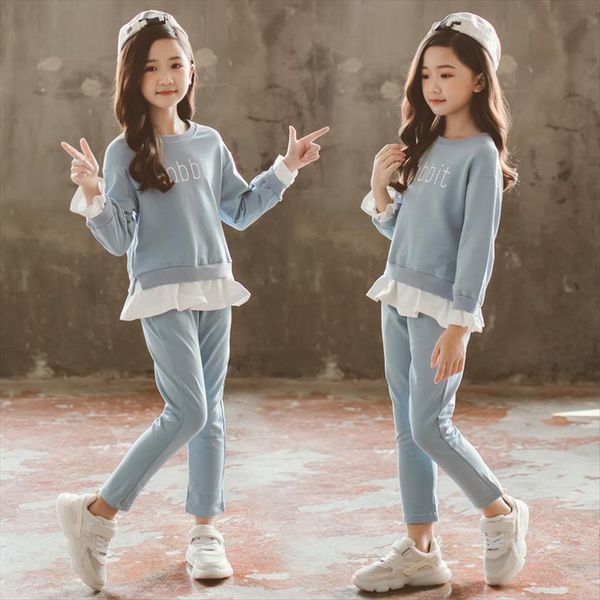 

kids sets for girls autumn and winter suit cartoon sequins rabbit coat pant leisure clothes 12 year, White