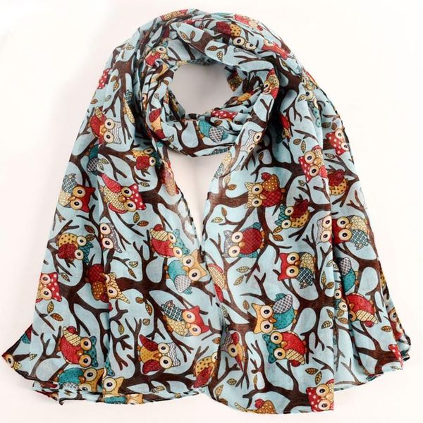 

scarves jiayan autumn winter women scarf long wrap shawl casual silk printing fashion 2021, Blue;gray