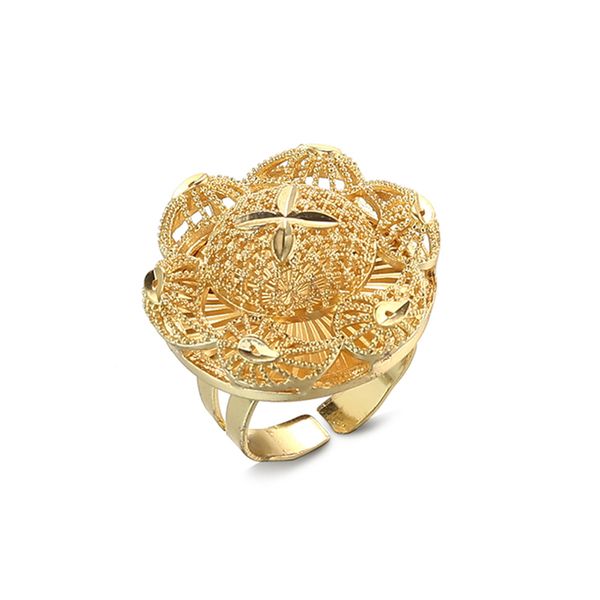 

flower band rings for women girl gold color jewelry hawaiian africa wedding ring, Silver