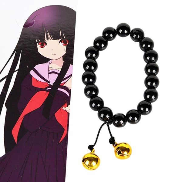 

charm bracelets anime hell girl jigoku shoujo supia-yisol bracelet with bell cosplay women girls beads chain fashion jewelry dropship, Golden;silver