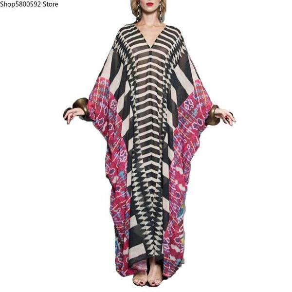 

ethnic clothing african long maxi dresses for women dashiki bazin riche traditional batwing sleeve abaya, Red