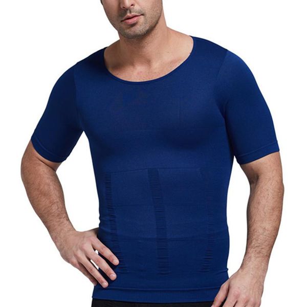 

men's body shapers compression t-shirts slimming shaper chest binder back posture waist belly fat reducer trimmer leotard corrective sh, Black;brown