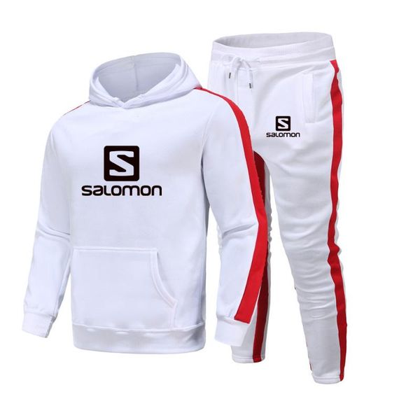 

men's tracksuits spring and autumn s printed patchwork sweater + casual trousers sports leisure trend suit l28, Gray