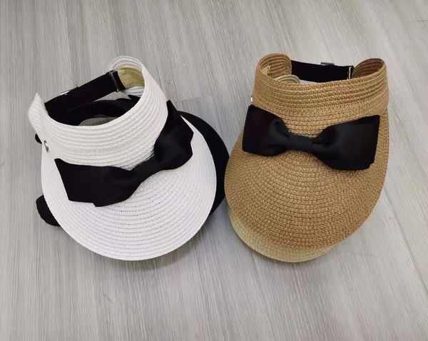 

double layer bow open sunscreen straw no sunshade outdoor sun hat, Yellow