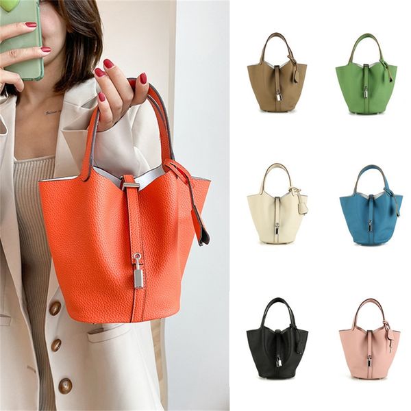 

women's bag fashion handbag high capacity tote bag litchi pattern pu leather bucket
