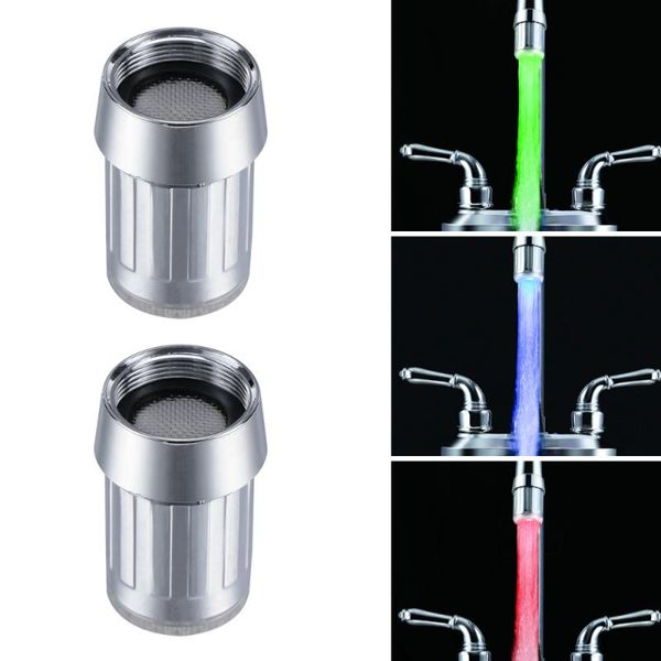 

kitchen faucets 2pcs colorful led water ld8001-a6 stream tap,7 color gradually changes tap for and bathroms.