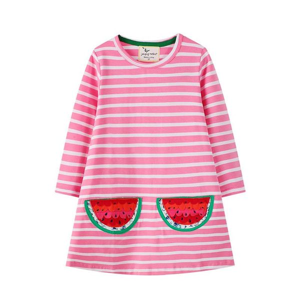 

girl's dresses arrival stripe baby party dress for autumn spring girls cotton clothing watermelon embroidery cute costume, Red;yellow