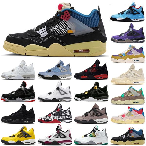 

womens mens jumpman 4 outdoor shoes 4s white oreo desert moss fire red travis taupe haze university blue bred trainers black cat sports snea