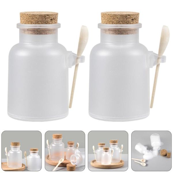 

storage bottles & jars 2 sets bath salt bottle powder jar cream with spoon(500g)