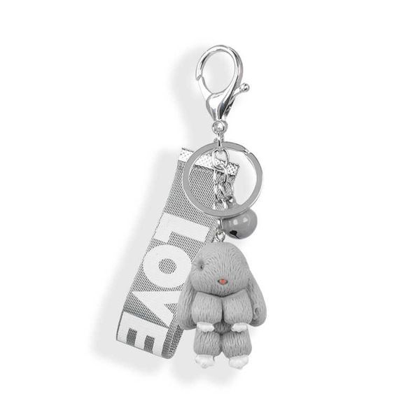 Bonito Presente Multicolor Resina Bunny Keychain Liga Cores Bell Acessórios Amor Trançado Cinto Sacudo Saco Ornaments G1019