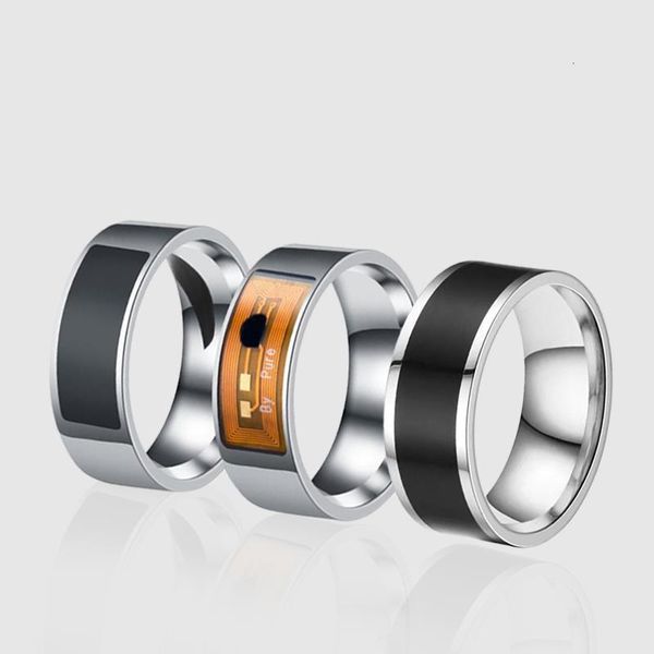 

mobile phone label stainless steel wearable smart ring nfc, Silver