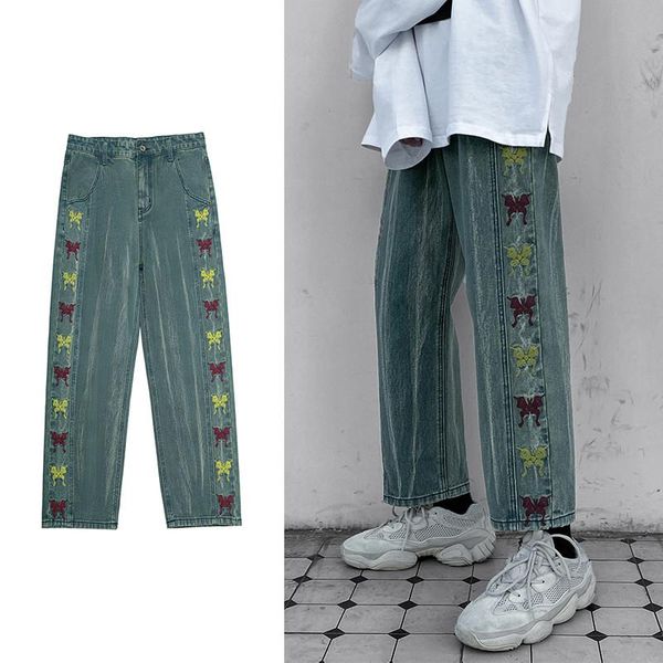 

men's jeans 2021 loose pants fashion woman denim jogging sweatpants oversize male straight trousers s-5xl, Blue
