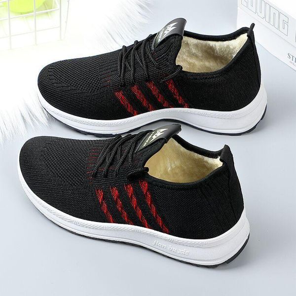 

boots shoes woman winter style with fleece thick women's casual all-matching cotton warm luxury designer raise the bottom, Black