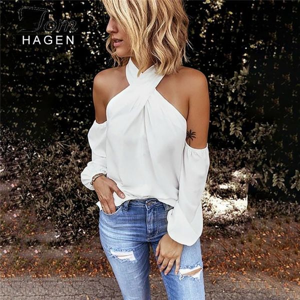 

summer blouse women 2021 black long sleeve chiffon casual harajuku for hanging neck elegant shirt women's blouses & shirts, White