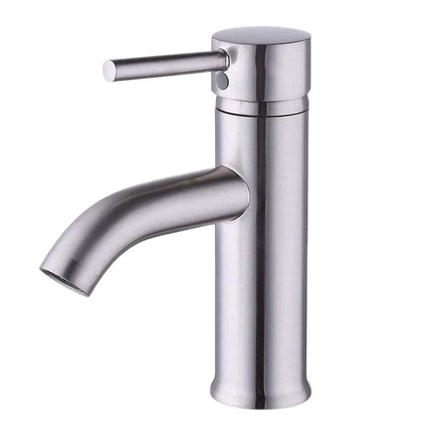 

certified brass modern bathroom sink faucet brushed nickel single handle wash basin lavatory tap lead-faucets