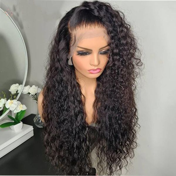 

synthetic wigs 26inch 180%density black long kinky curly lace front wig for women with baby hair daily wear fiber glueless