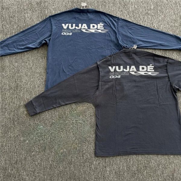 

men's t-shirts high-quality fashion vujade kenijima t-shirt men 1:1 long sleeve t shirt casual flame printing woment shirts, White;black