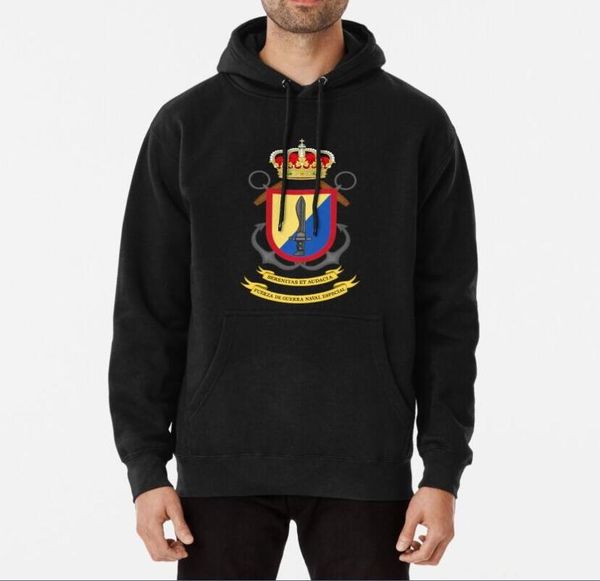 

men's hoodies & sweatshirts fuerza de guerra naval especial special warfare force (spanish navy) men pullover sweatshirt autumn and win, Black
