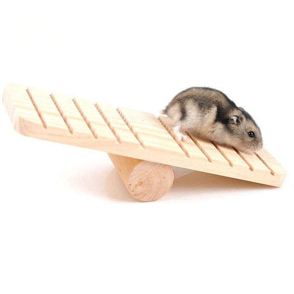 

wooden small pets toys non slip seesaw teeterboard for hamster gerbil rat guinea pigs exercise playing climbing toy animal supplies