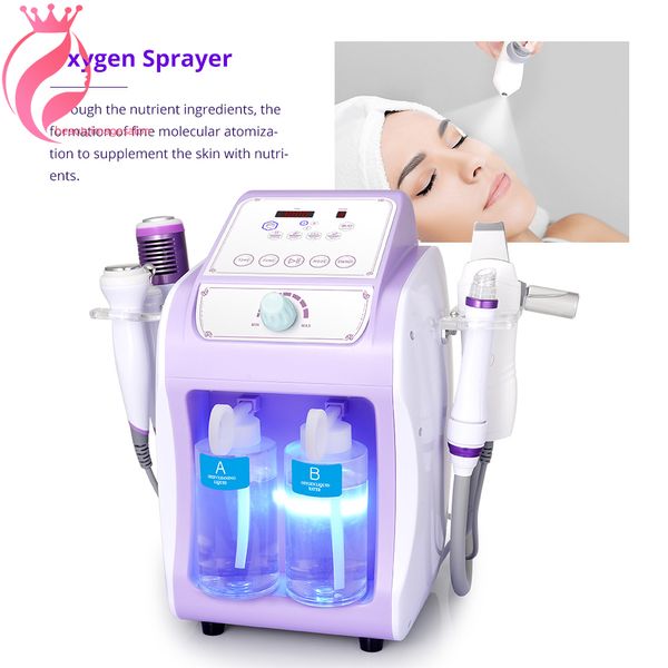 Multifuncional 6 em 1 Hydra Microdermoabrasão Bio-fótons LED Rosto Ultrasônico de Limpeza de Limpeza RF Cuidados de Skin Cuidados Máquina