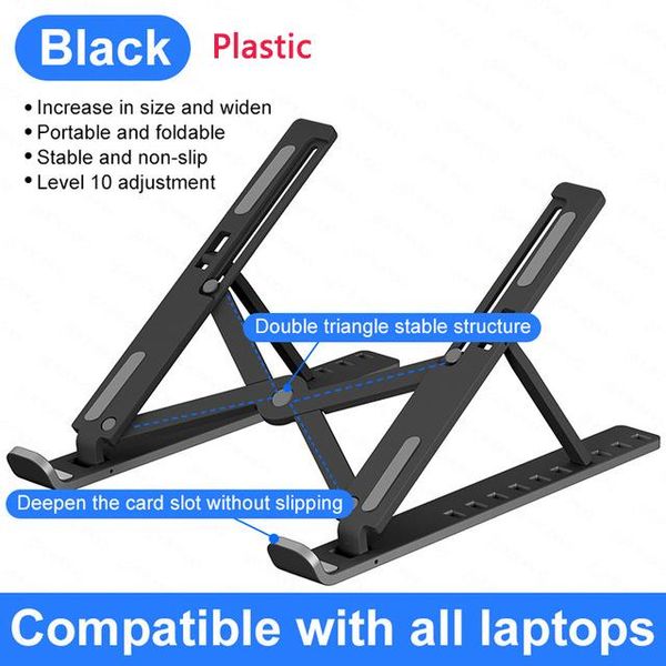 

portable lapstand plastic foldable support base notebook holder with 10 speed height adjustment suitable for tablet cell phone mounts &