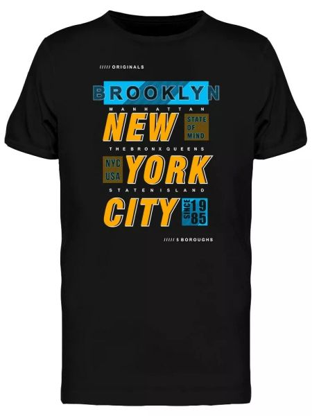 

Brooklyn Nyc 1985 Typography Men's Tee -Image by Shutterstock, White;black