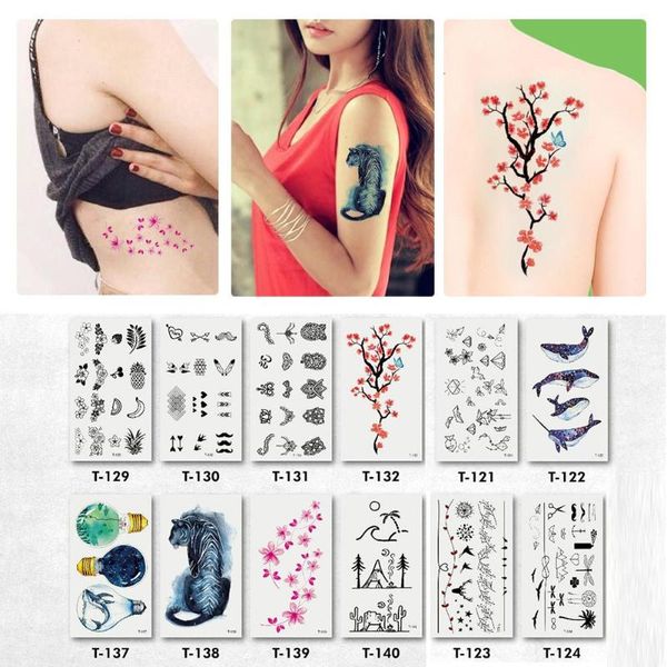 

temporary tattoos plum flower whale bulb body art fake tattoo sticker decal waterproof