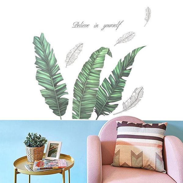 

wall stickers english green plants living room bedroom background decoration sticke #99