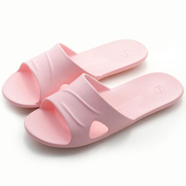 

slippers couple bathroom summer women home solid color indoor slides non-slip shoes flip flops#0718, Black