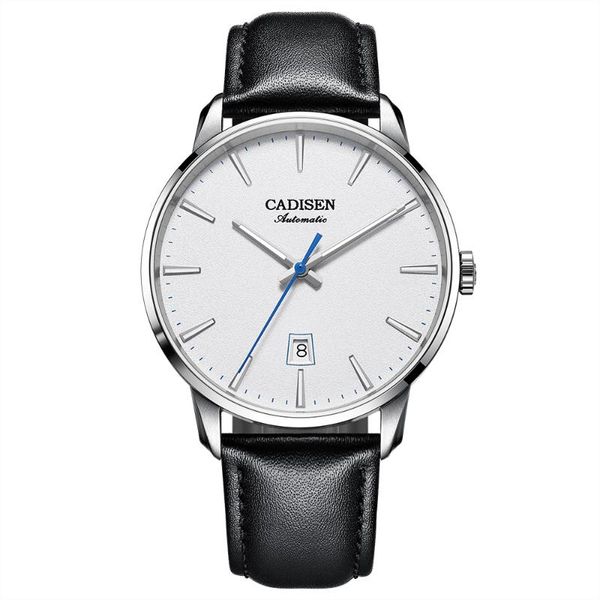 

wristwatches cadisen 2021 design men watches automatic white watch stainless steel waterproof business mechanical wristwatch, Slivery;brown