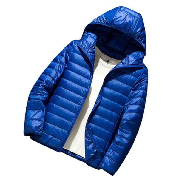 

2021 ultra light winter fashion brand duck down et hooded waterproof streetwear feather coat packable warm men clothing, Black;white