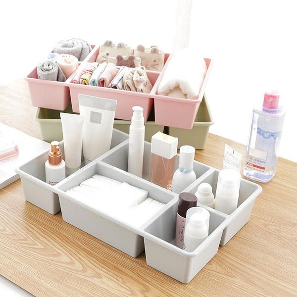 

cosmetic storage box plastic 5 - pane deskutility container boxes & bins