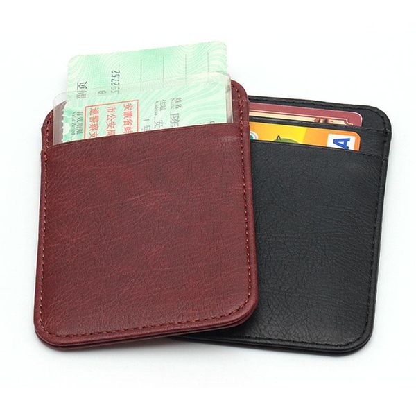 

card holders holder bags fashion pu leather thin mini men cash money business driver license wallet purse pocket bag pouch, Brown;gray