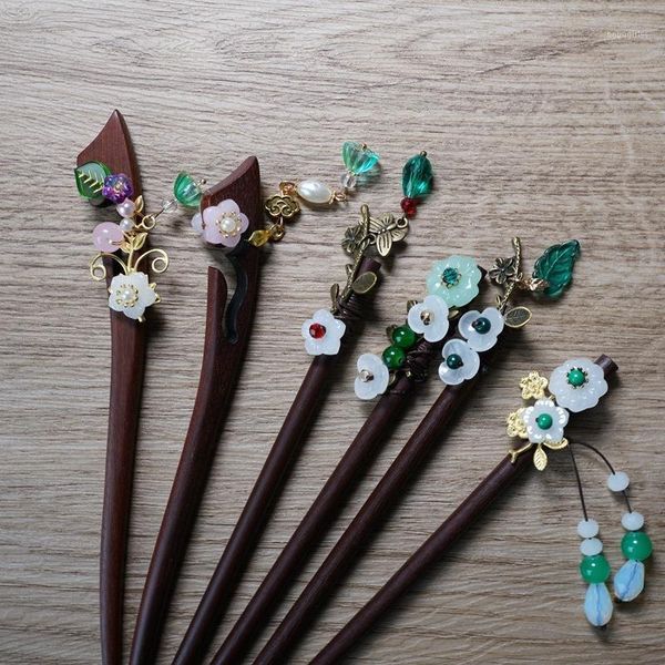 

chinese bun hair stick clasp vintage retro tassel wood sticks bu yao hairpin headwear for women girls accessories1
