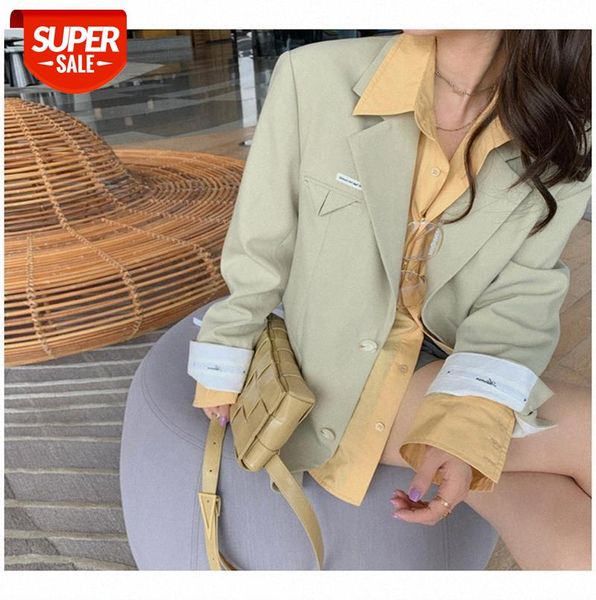 

early korean version of loose hong kong style fashion casual net red silhouette small suit jacket women #kt3f, Black;gray