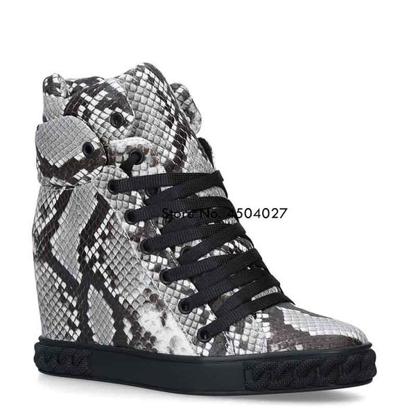 

boots snakeskin print hidden heel women ankle lace up high heeled booties woman bota feminina, Black