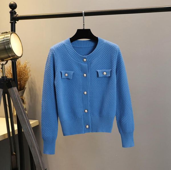 

new women's knits cotton solid cardigans long sleeve knitted sweater women single button casual sweaters loose cardigan muje, White