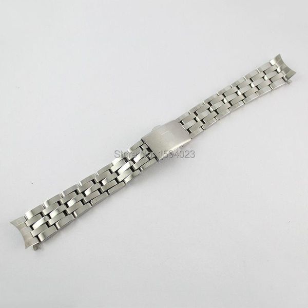

watch bands 16mm prc200 t055217 watchband woman silver solid stainless steel bracelet strap for t055, Black;brown
