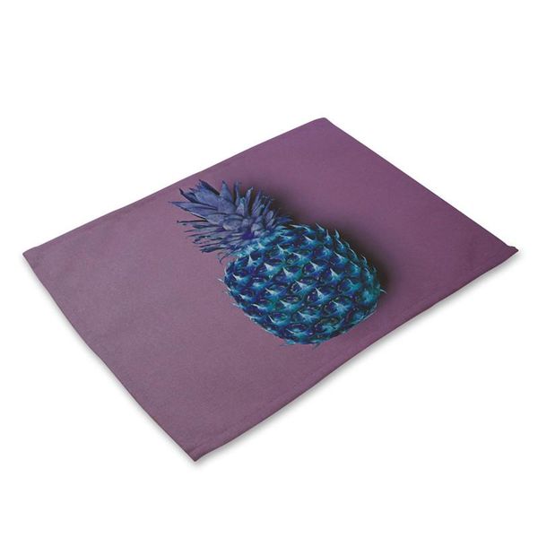 

mats & pads pineapple cactus pattern placemat dining table mat cotton linen bowl cup kitchen 42*32cm home decor