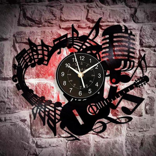 

wall clocks violin music clock 12 inch vintage record retro art birthday gift